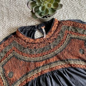 Free People ‘Snow Bunny’ Embroidered Swing Top